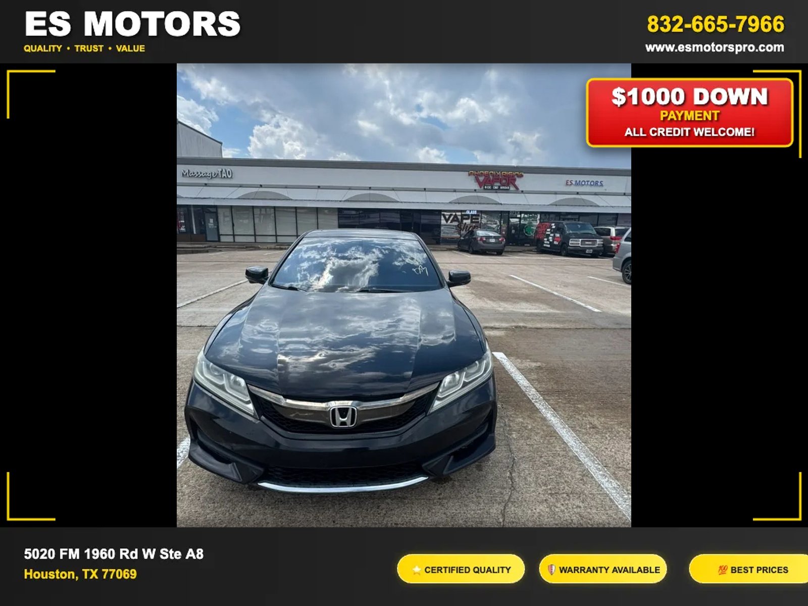 2016 Honda Accord EX-L Coupe 2D